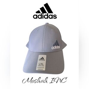 Adidas Men's Release 3 Stretch Fit Cap Grey White Preloved Ink Blue Large XL